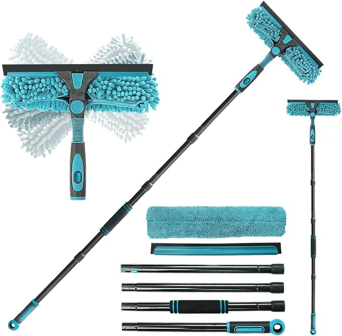 Should I buy: AIDELY 62" Window Squeegee, 2 in 1 Window Cleaning Tool with Telescopic Pole, Rotatable and Bendable Head for High Windows Indoor Outdoor, Includes 2 Blades & 2 Pads (Microfiber+Pads)?